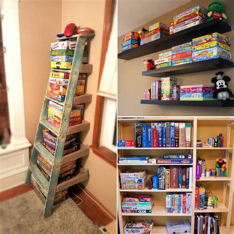 board game storage bench